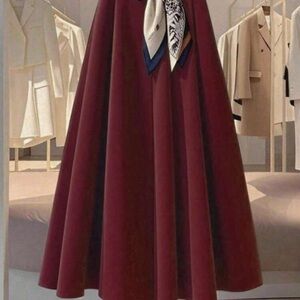 SHEIN Deep Red A-Line Skirt